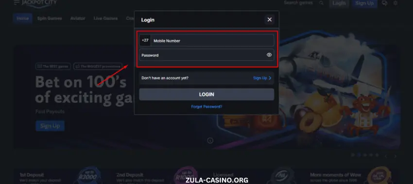 Jackpot City Login